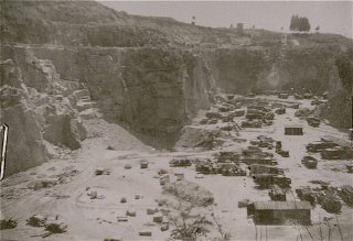A view of the quarry at the Mauthausen concentration camp, where prisoners were subjected to forced labor.
