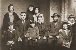 Portrait of the family of Mushon and Rebeka Kamchi in Bitola.
